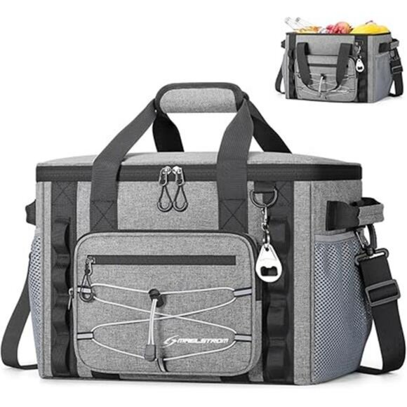 Large Soft Cooler Bag 30 Can Insulated Leakproof Beach Camping Travel Tote - Picture 7 of 7